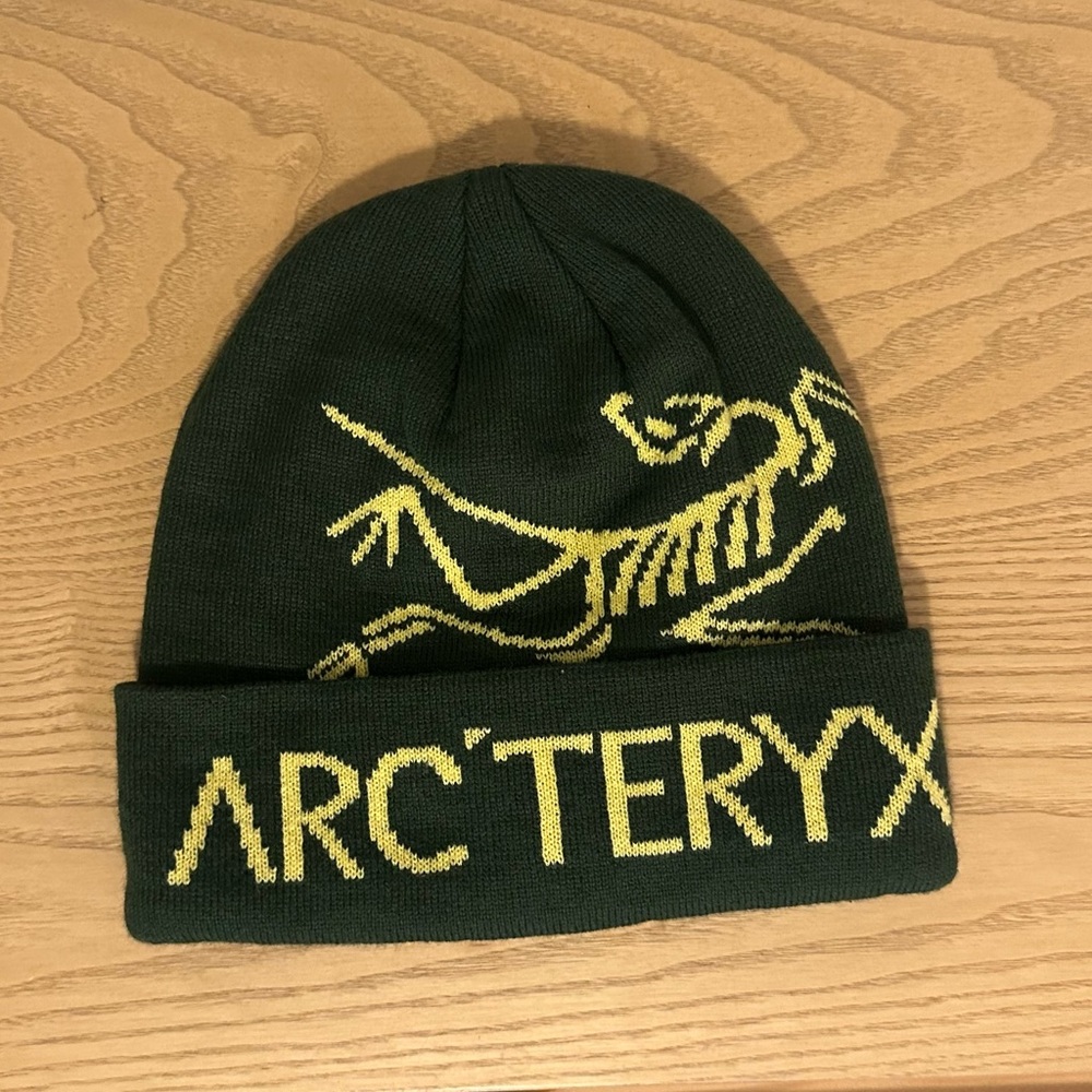 Arc'teryx Green and Yellow Beanie